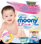 Подгузники-трусики универсальные, Moony Man (Муни Ман) 5-10 кг р. S/M 58 шт айр фит для ползающих детей