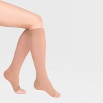 Гольфы компрессионные, Luomma (Люомма) р.  XXL (VI) арт. ID-230 нормал (35-39 см) Идеалиста 2 класс компрессии с резинкой на силиконовой основе и открытым носком карамель