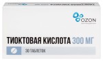 Тиоктовая кислота, таблетки покрытые пленочной оболочкой 300 мг 30 шт
